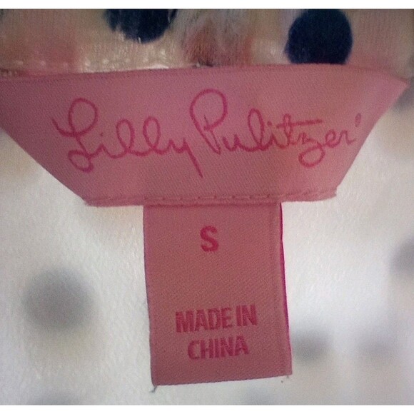 Lilly Pulitzer Lou Lou Off Shoulder Top Blouse Small White Blue Polka Dot Coast - Picture 8 of 9